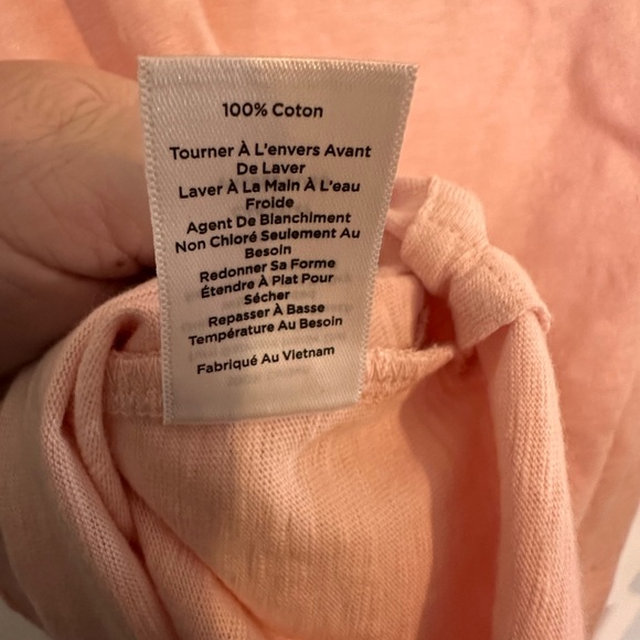 Talbots Cotton Light Pink Short Sleeve V-Neck Tee - Picture 7 of 7